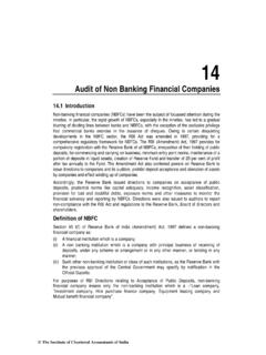 Audit of Non Banking Financial Companies