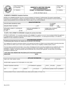 Minnesota Uniform Firearm Application/Receipt Permit to …
