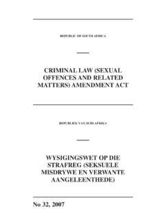 CRIMINAL LAW (SEXUAL OFFENCES AND RELATED …