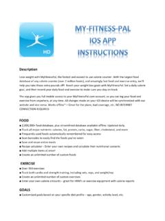 Myfitnesspal app instructions - Physical education