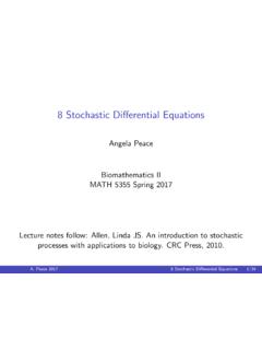 8 Stochastic Di erential Equations - Departments