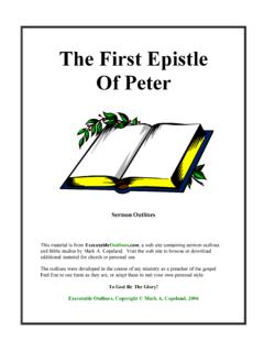 The First Epistle Of Peter - Executable Outlines