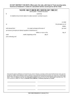 NOTE SECURED BY DEED OF TRUST - 1031 Exchange