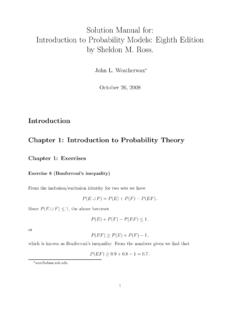 Solution Manual for: Introduction to Probability …