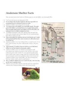 Anderson Shelter Facts - broadfield.oldham.sch.uk
