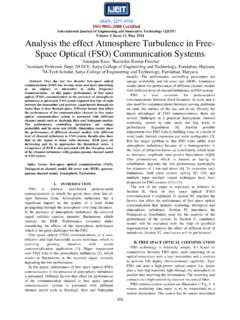 Analysis the effect Atmosphere Turbulence in Free- Space ...