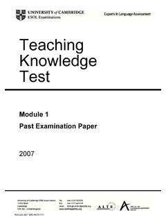 TKT Past Paper 2007 Module 1 - tkttw.com