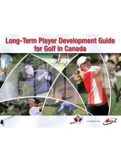 Long-Term Player Development Guide for Golf in Canada