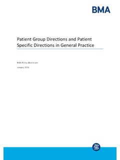 Patient Group Directions and Patient Specific Directions ...