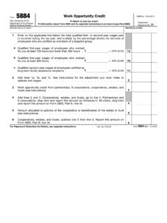 Form 5884 Work Opportunity Credit - IRS tax forms