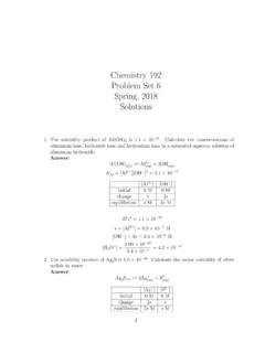 Chemistry 192 Problem Set 6 Spring, 2018 Solutions