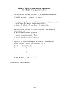 Chapter 20: Demand and Supply: Elasticities and ...
