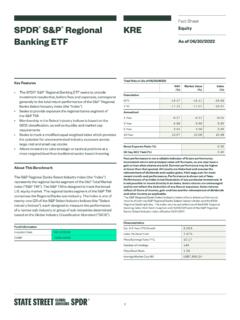 Fact Sheet S&amp;P Regional KRE Equity Banking ETF As of 12/31 ...