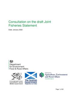 Consultation on the draft Joint Fisheries Statement