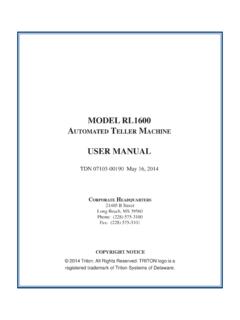 MODEL RL1600 AUTOMATED TELLER M - ATM manufacturer