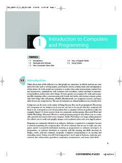 CHAPTER Introduction to Computers and Programming