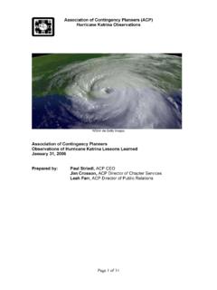 ACP Katrina Responses - Emergency management
