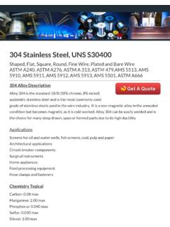 304 Stainless Steel, UNS S30400