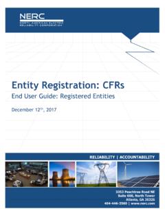 Entity Registration: CFRs - NERC