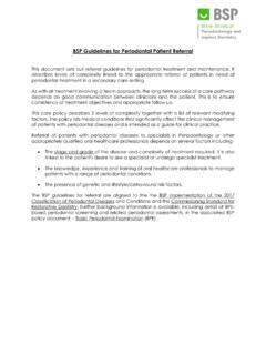 BSP Guidelines for Periodontal Patient Referral