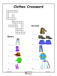 Clothes Crossword - english-4kids.com