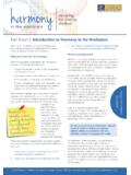 Fact Sheet 1: Introduction to Harmony in the Workplace