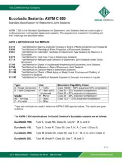Eucolastic Sealants: ASTM C 920 - Euclid Chemical