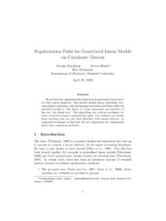 Regularization Paths for Generalized Linear Models via ...