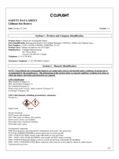 SAFETY DATA SHEET Lithium-Ion Battery - Cliplight