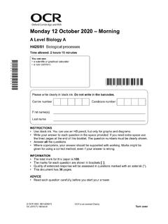 Oxford Cambridge and RSA Monday 12 October 2020 – …