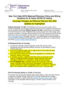 NYS Medicaid Pharmacy Policy and Billing Guidance for At ...