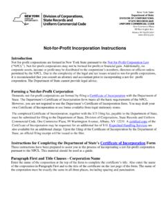 Not-for-Profit Incorporation Instructions