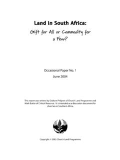 LLand in South Africa:and in South ... - Church Land Programme