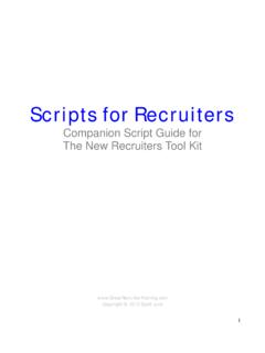scripts for recruiters - greatrecruitertraining.com