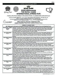 DOGS NSW presents THE ROYAL CANIN INTERNATIONAL …