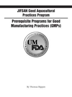 Prerequisite Programs for Good Manufacturing Practices …
