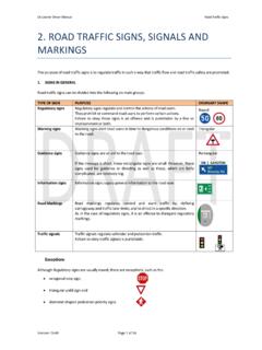 2. ROAD TRAFFIC SIGNS, SIGNALS AND MARKINGS