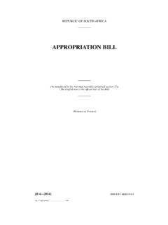 APPROPRIATION BILL - National Treasury