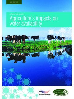 Agriculture’s impacts on water availability - Global Food …