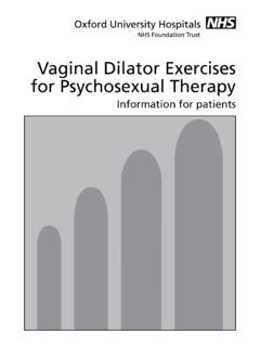 Vaginal Dilator Exercises for Psychosexual Therapy