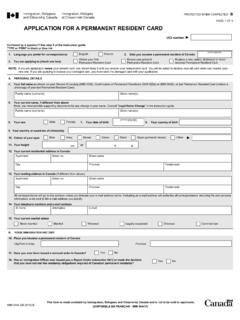 IMM 5444 E : Application for a Permanent Resident Card