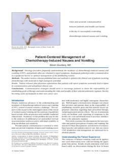 Patient-Centered Management of Chemotherapy …