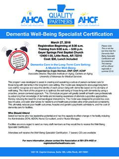 Dementia Well-Being Specialist Certification