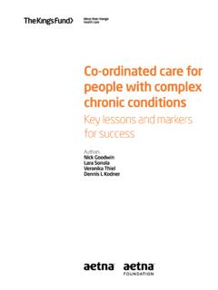 Co-ordinated care for people with complex chronic …