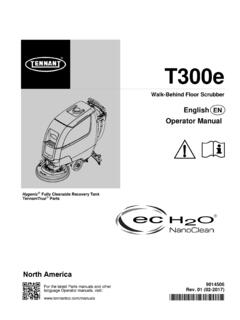 T300e Operator Manual - Tennant Co