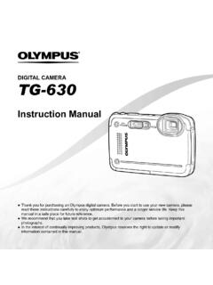 DIGITAL CAMERA TG-630 - Olympus Corporation of the …
