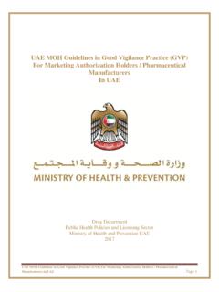 UAE MOH Guidelines in Good Vigilance Practice (GVP) For ...