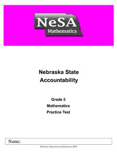 Grade 5 Mathematics Practice Test - Nebraska
