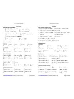 Common Derivatives Integrals - tutorial.math.lamar.edu