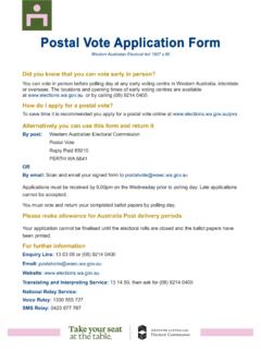 Postal Vote Application Form
